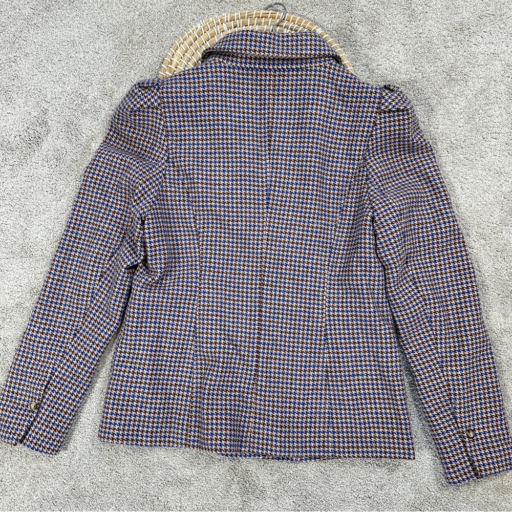 &merci Women’s Sloan Houndstooth Blazer Puff Sleeve Classic in Brown Size L - Picture 10 of 16